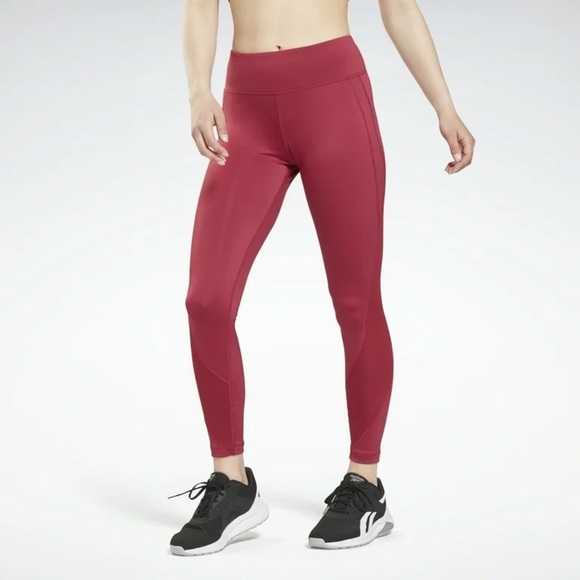 Reebok Pants - NWT!! Reebok Women's Workout Ready Mesh Leggings in color: punch berry - size M